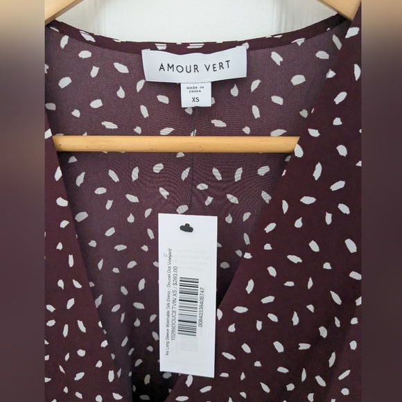 NWT Amour Vert Ivy Dress Washable Silk XS - Picture 8 of 9